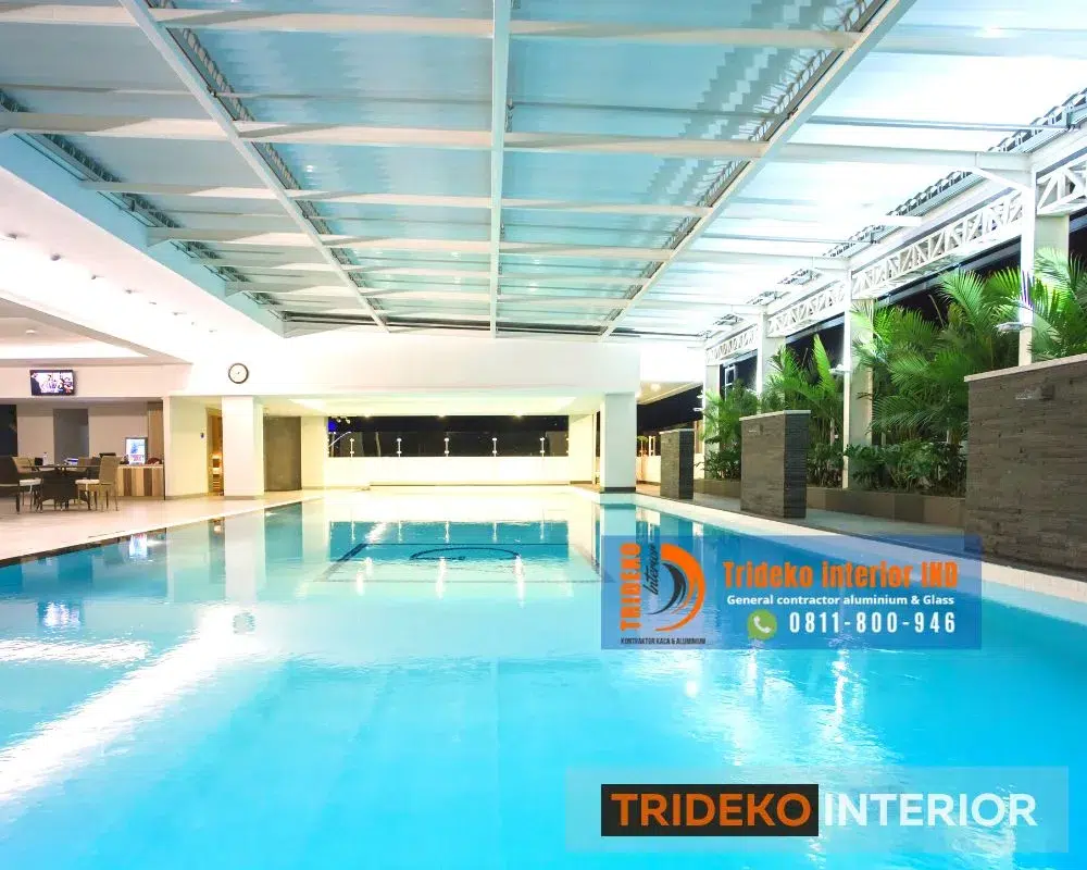 Atap Kolam renang hotel sistem buka tutup