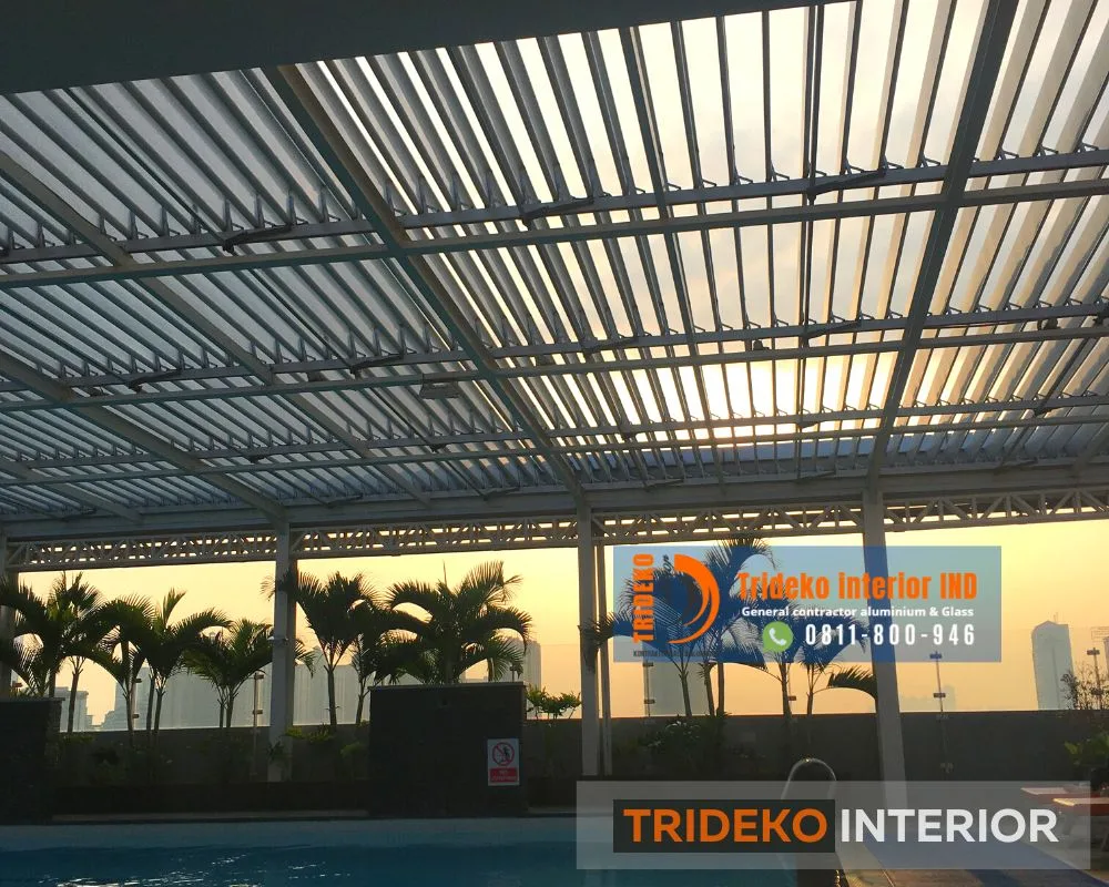 Atap Kolam renang hotel sistem buka tutup