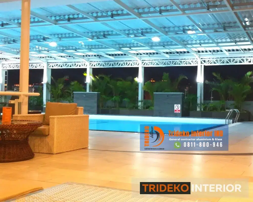 Atap Kolam renang hotel sistem buka tutup