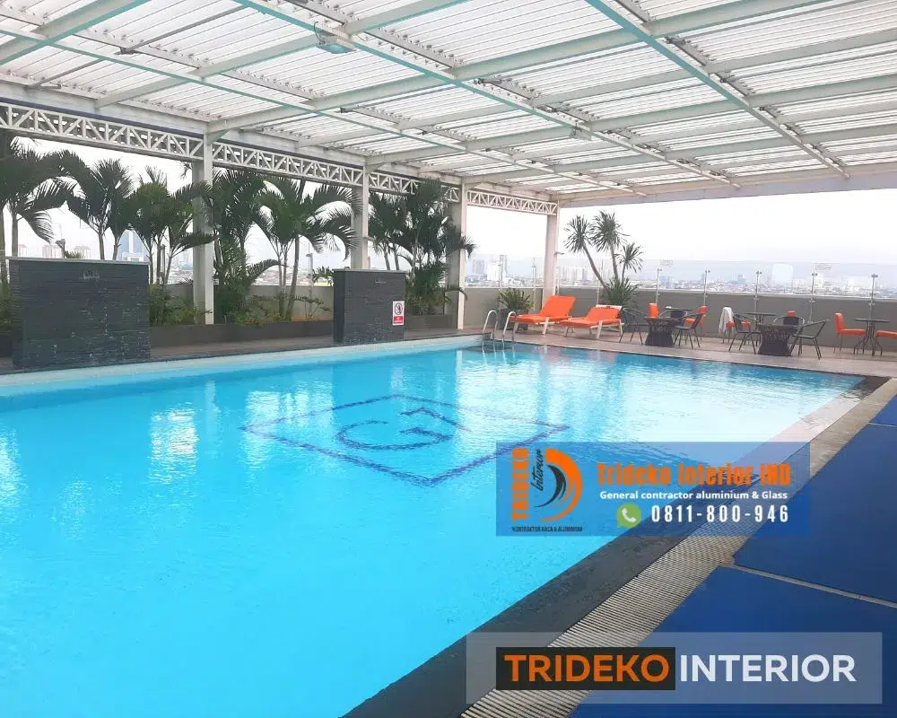 Atap Kolam renang hotel sistem buka tutup