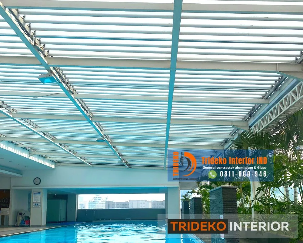 Atap Kolam renang hotel sistem buka tutup