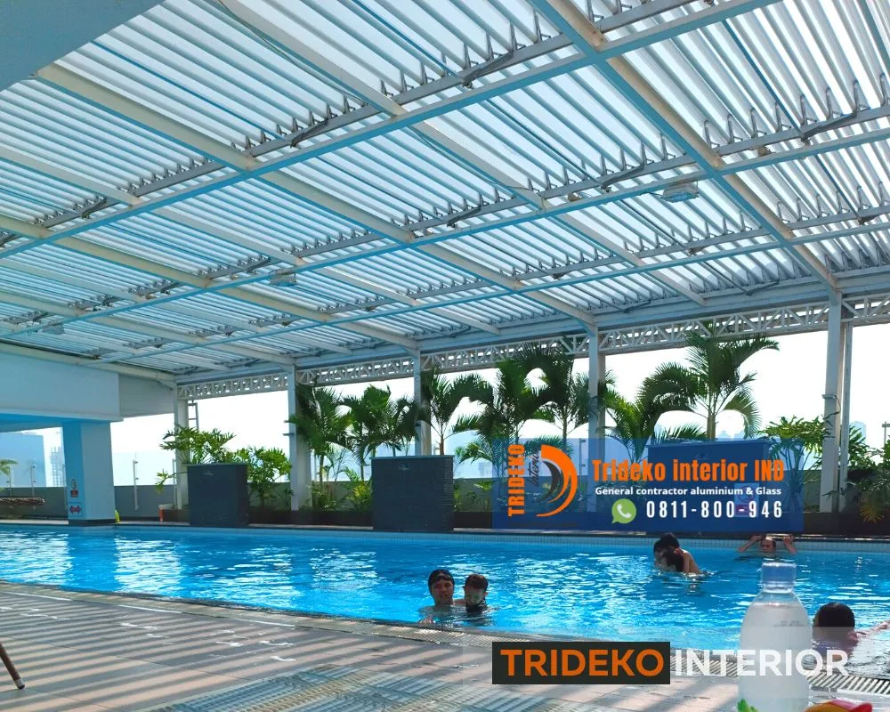Atap Kolam renang hotel sistem buka tutup