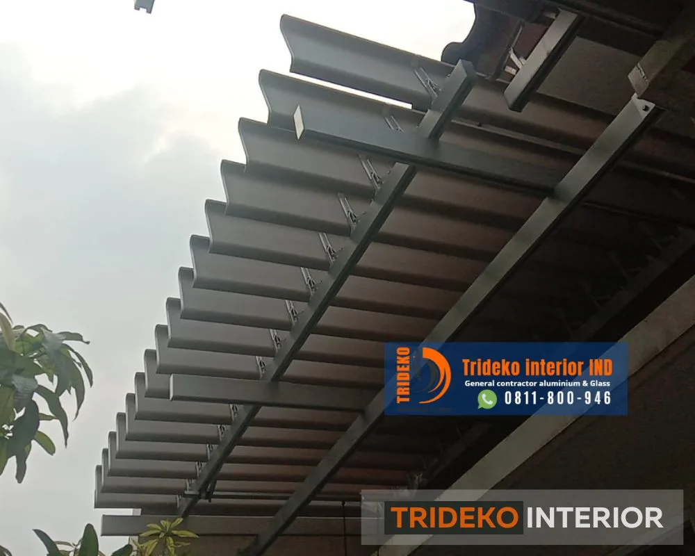 atap aluminium buka tutup