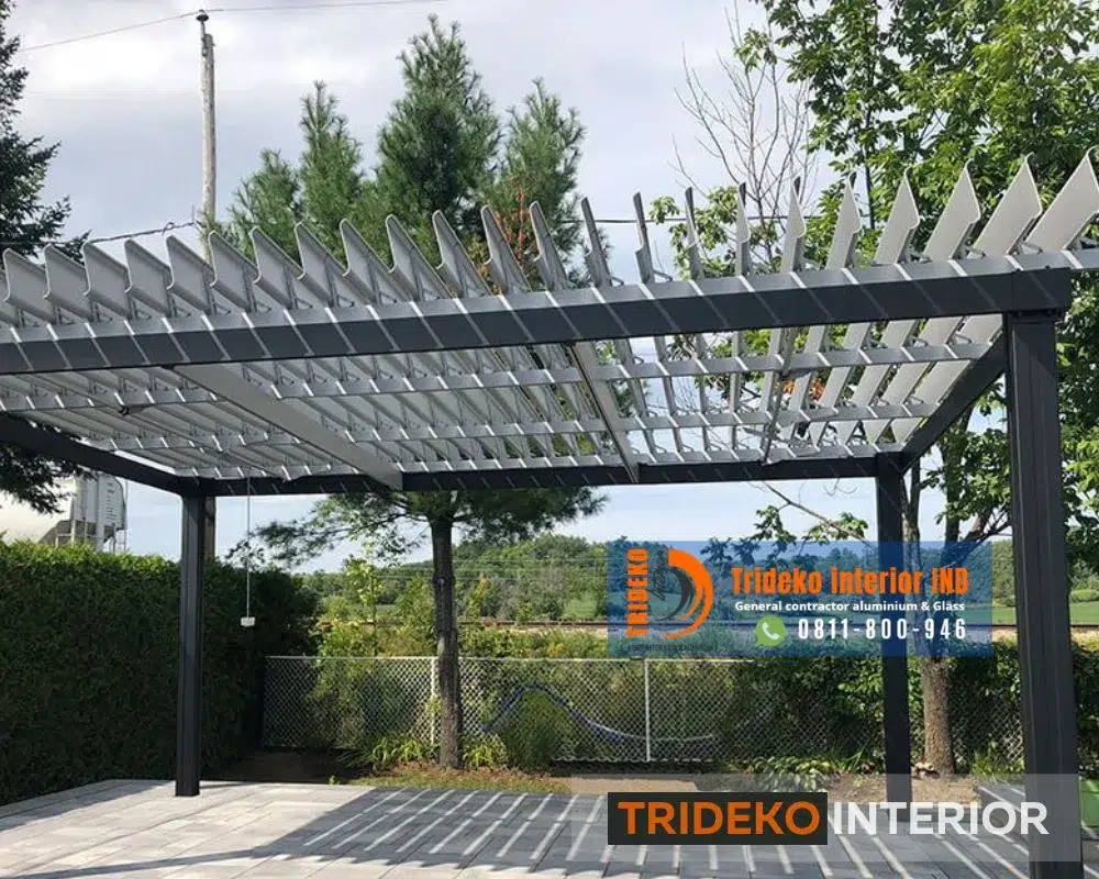 atap pergola sistem atap buka tutup