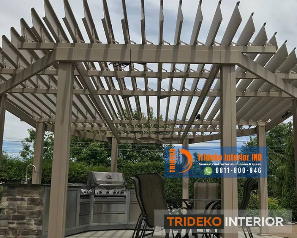 atap pergola sistem atap buka tutup