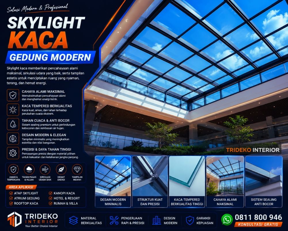 Skylight Kaca Untuk Gedung Dan Atrium