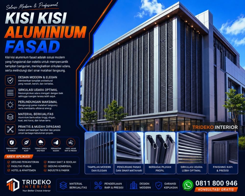 Kisi Kisi Aluminium Modern Untuk Fasad Gedung