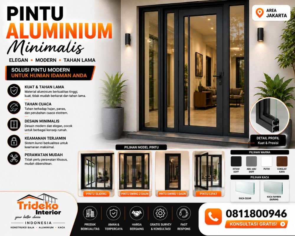 Pintu Aluminium Premium Gedung Komersial
