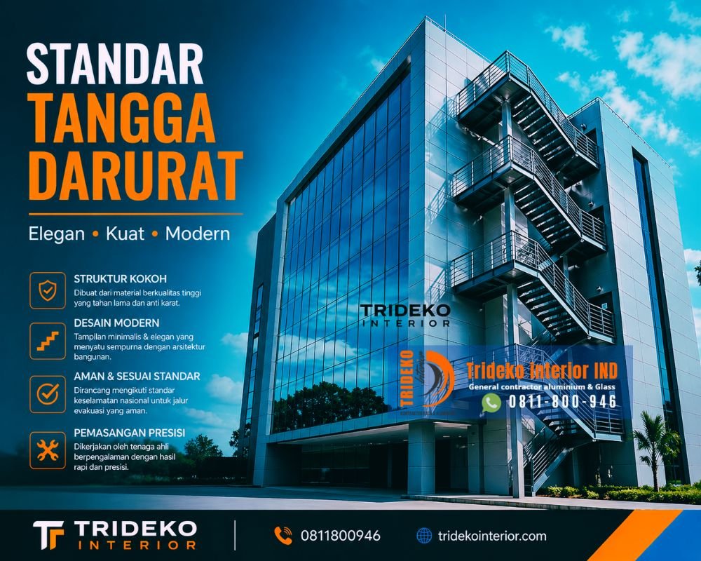 Tangga Darurat Baja Gedung Perkantoran